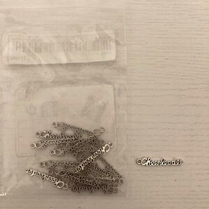 Cheerleader keychain tags / jewelry tags- silver- small
